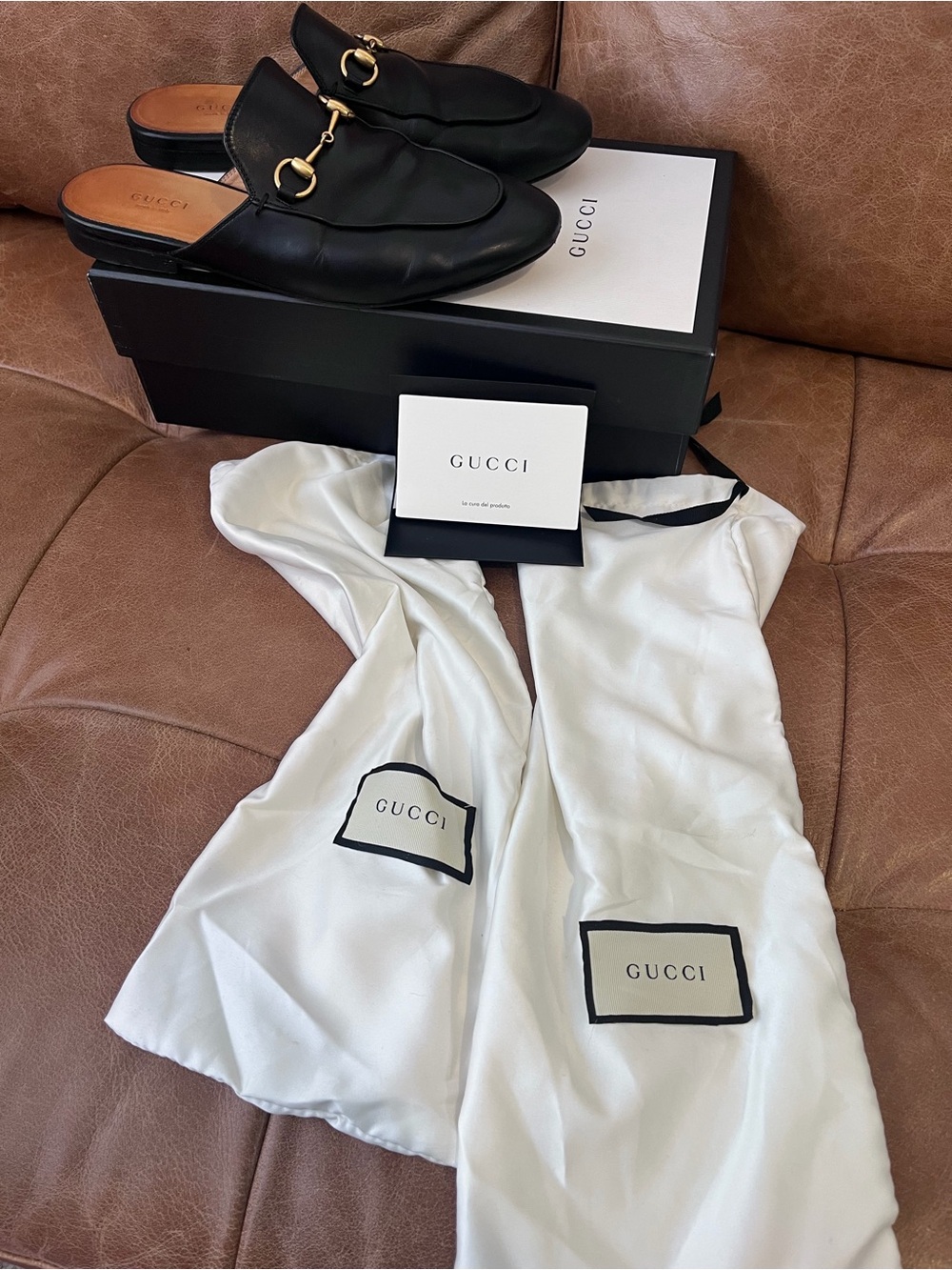 Gucci Black Leather Horsebit Backless Mules - Picture 2 of 7
